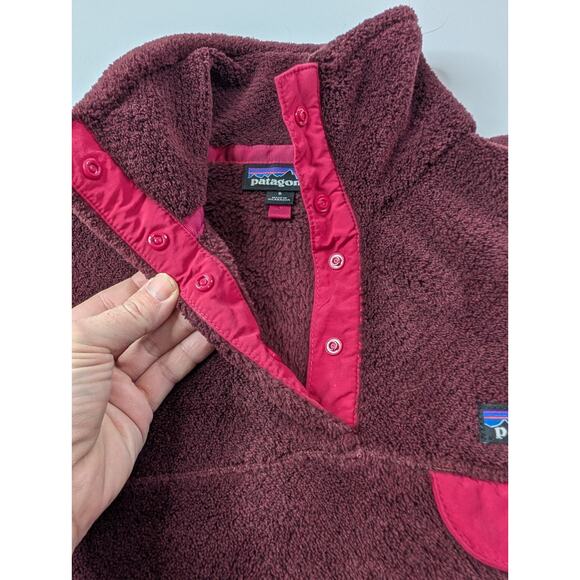 Patagonia Women’s Retool Snap T Pullover Fleece Jacket Wine Maroon Red - Size S - Picture 5 of 13